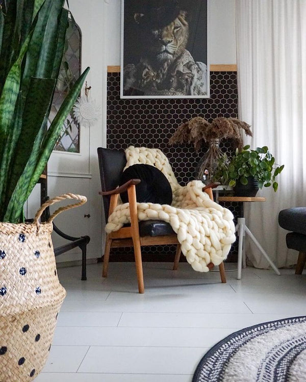 Bohemian interieur met handgemaakte wollen accenten
